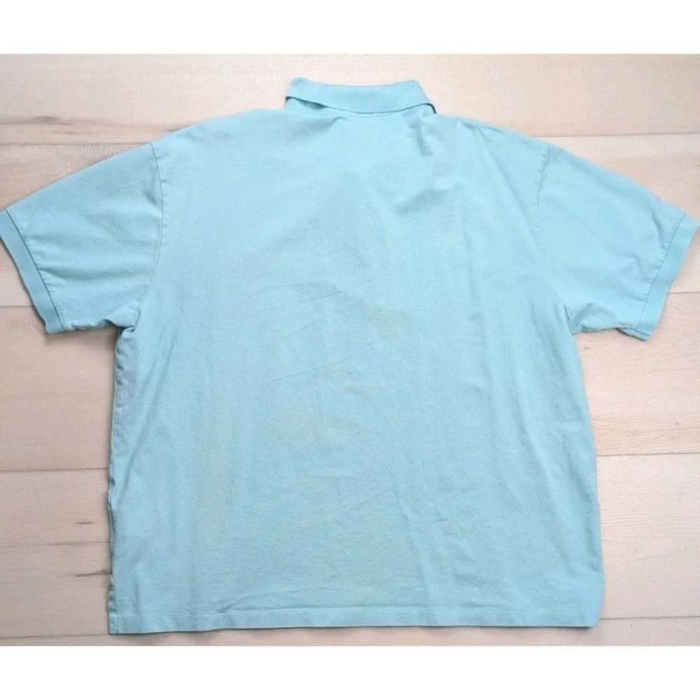 Polo Ralph Lauren Polo Shirt Mens 2XB‎ Big Light Blue Preppy Pony Short Sleeves